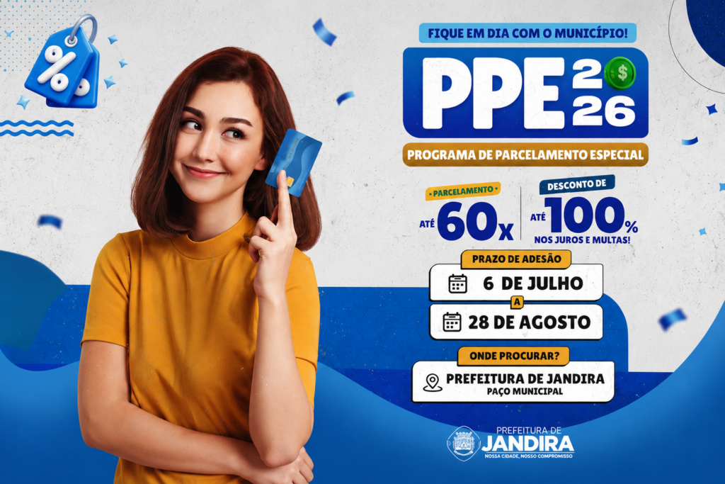 Jandira lança parcelamento especial com desconto de até 100% em juros e multas